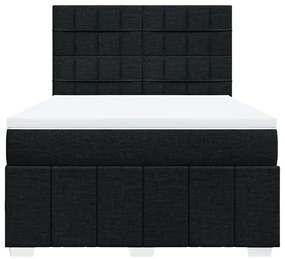 vidaXL Κρεβάτι Boxspring με Στρώμα Μαύρο 160x200 εκ. Υφασμάτινο