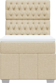 vidaXL Κρεβάτι Boxspring με Στρώμα Κρεμ 80 x 200 εκ. Υφασμάτινο
