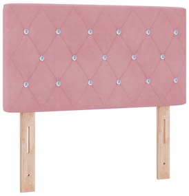 vidaXL Κρεβάτι Box Spring με Στρώμα Ροζ 80x200 εκ. Βελούδο