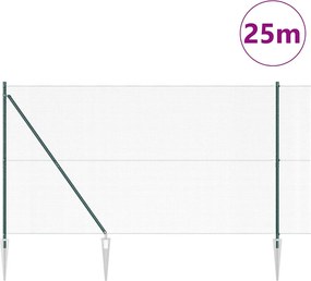vidaXL Συρματόπλεγμα με ακίδες Χάλυβας και PVC Πράσινο Δίχτυ
