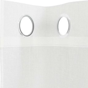 vidaXL Voile κουρτίνες με ροδέλες 2 τεμάχια Λευκό