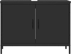 vidaXL Ντουλάπι Νιπτήρα Μπάνιου Μαύρο 80x30x60 εκ. Επεξεργασμένο Ξύλο