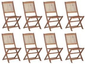 vidaXL Καρέκλες Εξ. Χώρου Πτυσσόμενες 8 τεμ. από Μασίφ Ξύλο Ακακίας