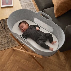 Καλαθούνα SNUZ SNUZBASKIT LIGHT GREY &amp; ΞΥΛΙΝΗ ΒΑΣΗ Natural