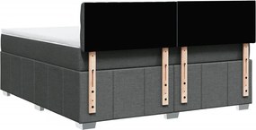 vidaXL Κρεβάτι Boxspring με Στρώμα Σκούρο Γκρι 180x200 εκ Υφασμάτιν
