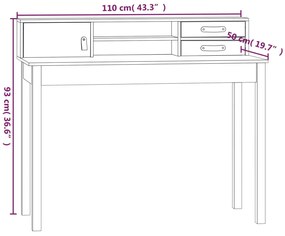 ΓΡΑΦΕΙΟ ΜΑΥΡΟ 110X50X93 ΕΚ. ΑΠΟ ΜΑΣΙΦ ΞΥΛΟ ΠΕΥΚΟΥ 823533