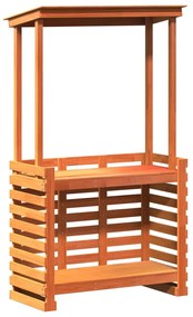 vidaXL Τραπέζι Μπαρ Κήπου με Οροφή Καφέ 112,5x57x195,5 εκ. Μασίφ Πεύκο