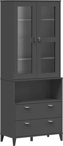 vidaXL Ντουλάπι Ψηλό VIKEN Ανθρακί Γκρι 80x40x200εκ. Μασίφ Ξύλο Πεύκου