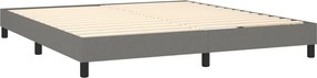 vidaXL Κρεβάτι Boxspring με Στρώμα Σκούρο Γκρι 180x200 εκ Υφασμάτιν
