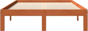 vidaXL Bed Frame Κερί Παλαίωσης 140 x 200 cm Solid pine wood, Plywood