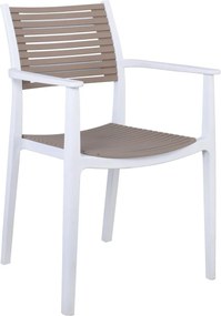 AKRON Πολυθρόνα PP-UV Άσπρο - Sand Beige   1τμχ