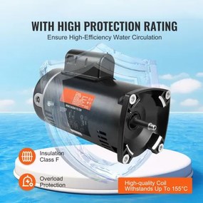 VEVOR 1HP Pool Pump Motor 115/230V 9/4.5 Amps 56Y 3450RPM 90μF/250V Capacitor