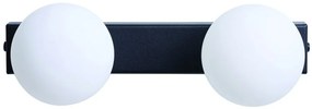 Απλίκα Φωτιστικό Τοίχου 2xG9 Οπάλ Γυαλί Φ10cm Arkolight-711-3/2-Μαύρο 711-3/2