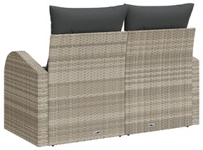 vidaXL Καναπές Κήπου Ανοιχτό γκρι 124 x 62 x 69cm συνθετικό ρατάν