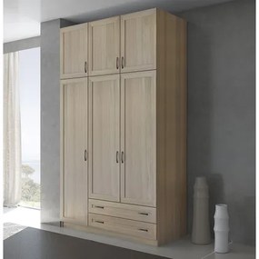 Savvidis Furniture  Ντουλάπα 3φυλλη 152x60x233 Με Πατάρι/ Λάττε Μελαμίνη BEST-30209