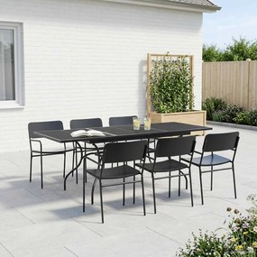 vidaXL Σέτ φαγητού για κήπο 7 pcs Ανθρακί Ατσάλι