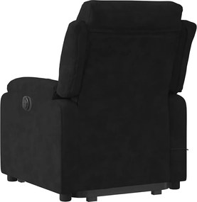 vidaXL Πολυθρόνα Μασάζ Ανακλινόμενη με Ανύψωση Μαύρη Βελούδινη