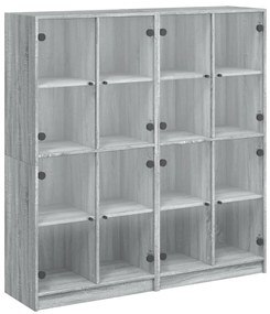 vidaXL Βιβλιοθήκη με Πόρτες Γκρι Sonoma 136x37x142 εκ. Επεξ. Ξύλο
