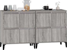vidaXL Ντουλάπι 2 τεμ. Γκρι Sonoma 60x35x70 εκ. από Επεξεργασμένο Ξύλο