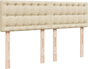 vidaXL Κρεβάτι Boxspring με Στρώμα Κρεμ 160x200 εκ. Υφασμάτινο