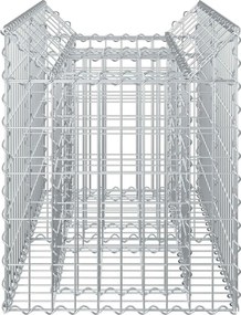 vidaXL Ανασηκωμένο κρεβάτι gabion Ασημί