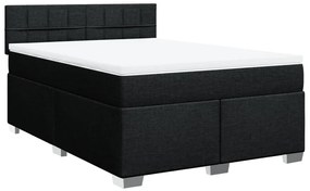 vidaXL Κρεβάτι Boxspring με Στρώμα Μαύρο 160x200 εκ. Υφασμάτινο