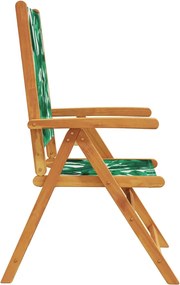 vidaXL Καρέκλες Κήπου 2 τεμ. Σχέδιο Φύλλων Μασίφ Ακακία &amp; Ύφασμα