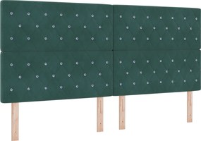vidaXL Κρεβάτι box spring με στρώμα Σκούρο Πράσινο 200 x 200 cm