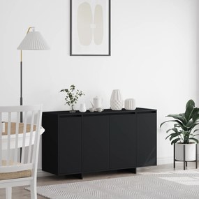 vidaXL Μαύρο Πλαϊνό Γραφείο Μαύρο Επεξεργασμένο ξύλο 135 x 41 x 75 εκ