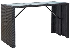 vidaXL Σετ Επίπλων Μπαρ Κήπου 7 τεμ Μαύρο Συνθετικό Ρατάν με Μαξιλάρια