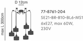 Φωτιστικό Οροφής SE21-BL-B10-BL6-MS1 ADEPT PENDANT Black Metal Shade Pendant+ - Μέταλλο - 77-8761