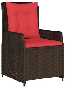 vidaXL Σέτ φαγητού για κήπο 5 pcs Καφέ Πολυ ράταν