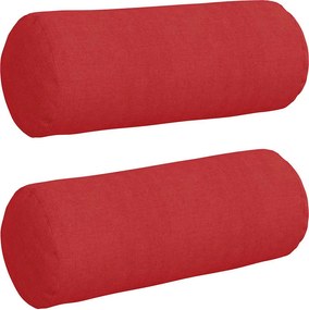 vidaXL Μαξιλάρια Στήριγμα 2 pcs Κόκκινο Ø 15 x 40 εκ ύφασμα