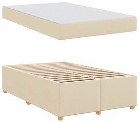 vidaXL Σκελετός Κρεβατιού με στρώμα Κρεμ 120 x 200 cm ύφασμα