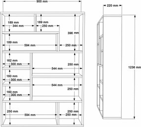 Βιβλιοθήκη Λευκό FEZA 90x22x123.6