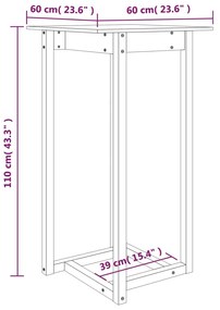 ΤΡΑΠΕΖΙ ΜΠΑΡ ΜΑΥΡΟΣ 60X60X110 ΕΚ. ΑΠΟ ΜΑΣΙΦ ΞΥΛΟ ΠΕΥΚΟΥ 822181