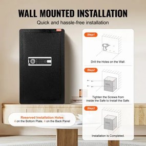 VEVOR Single Door 3.5 cu.ft Safe Box with Key Lock Password &amp; Fingerprint Black