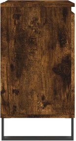vidaXL Ντουλάπι Μπάνιου Καπνιστή Δρυς 58 x 33 x 60 εκ. Επεξεργ. Ξύλο