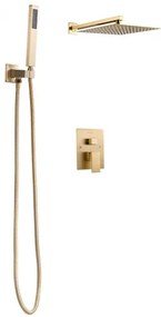 VEVOR Shower Faucet Set 12&quot; Square Rain Shower Head and Hand Set Brushed Gold