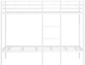 vidaXL Κουκέτα χωρίς στρώμα Λευκό 100x190 cm Ατσάλι