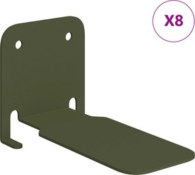vidaXL Αόρατο Επικαθήμενο Ράφι Επιτοίχιο 8 τμχ. Ελιά Πράσινη
