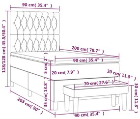 ΚΡΕΒΑΤΙ BOXSPRING ΜΕ ΣΤΡΩΜΑ ΣΚΟΥΡΟ ΚΑΦΕ 90X200 ΕΚ. ΥΦΑΣΜΑΤΙΝΟ 3136808