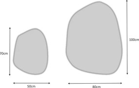 Σετ καθρεπτών τοίχου Denza Megapap 2 τμχ. χρώμα λευκό 100x80x2,2εκ.