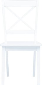 vidaXL Καρέκλες Τραπεζαρίας 6 τεμ. Λευκές Μασίφ Ξύλο Καουτσουκόδεντρου