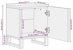 ΚΟΜΟΔΙΝΟ ΜΑΥΡΟ 40 X 33 X 46 ΕΚ. ΑΠΟ ΜΑΣΙΦ ΞΥΛΟ ΜΑΝΓΚΟ 4017680