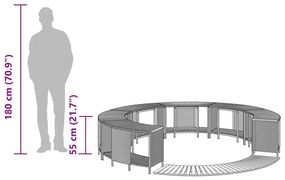 Πλαίσιο Τζακούζι Γκρι από Συνθετικό Ρατάν + Μασίφ Ξύλο Ακακίας - Γκρι