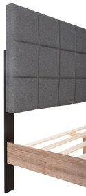 ΚΡΕΒΑΤΙ ΔΙΠΛΟ AELIA  ΓΚΡΙ ΥΦΑΣΜΑ &amp; ΠΟΔΙΑ-SONAMA MDF 155x215x138Υεκ.