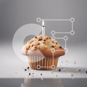 Intra Συλλεκτικό Ξύλινο Παζλ Plywood  4mm - Cupcake σοκολάτας με αναμμένο κερί Σε Ξύλινο Κουτί - Διαστάσεις: 10x10 cm – 25 κομμάτια