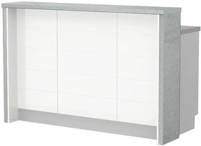 Πάγκος νησίδας Hudson-Μήκος: 150 εκ.-Λευκό-Chromix Silver