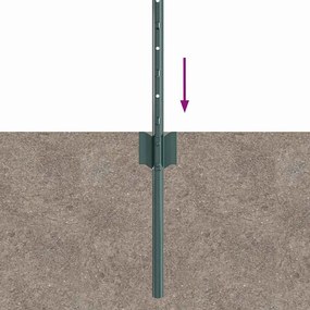 vidaXL Στύλος Περιφράξεων 11 pcs Πράσινο 120 cm Ατσάλι